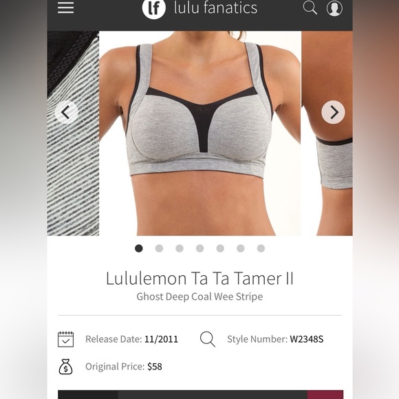 ❤️SOLD❤️Lululemon Ta Ta Tamer11 in Ghost Deep Coal Wee Stripe - Picture 9 of 12